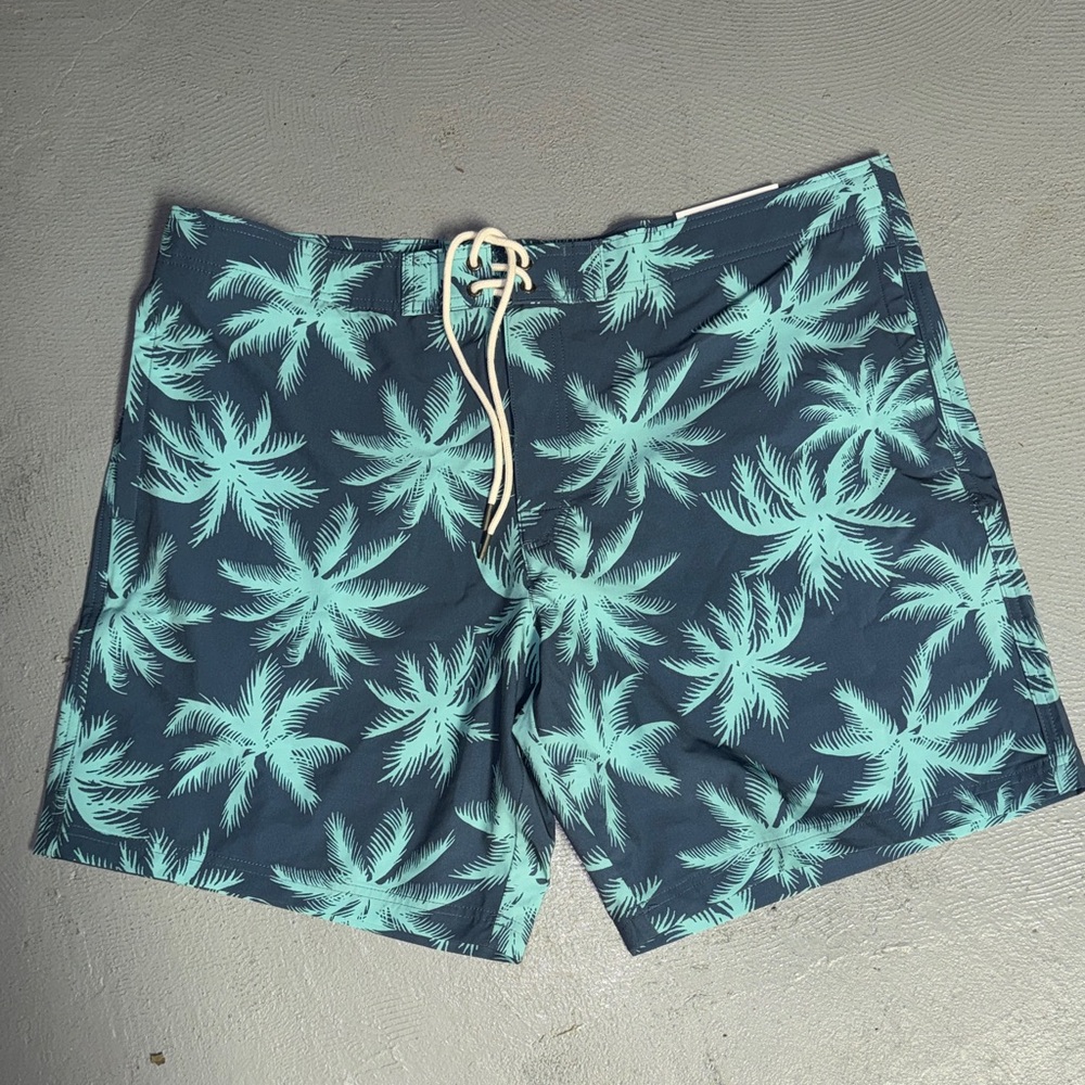Men's Blue Palm Tree Swim Shorts